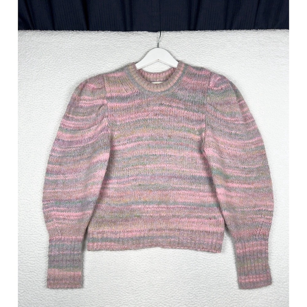 LOVESHACKFANCY Aquarius Pullover Sweater Pink Cloud - Puff Shoulders -  Small